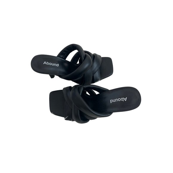 Abound Black Strappy Square Toe Heels - Picture 3 of 5